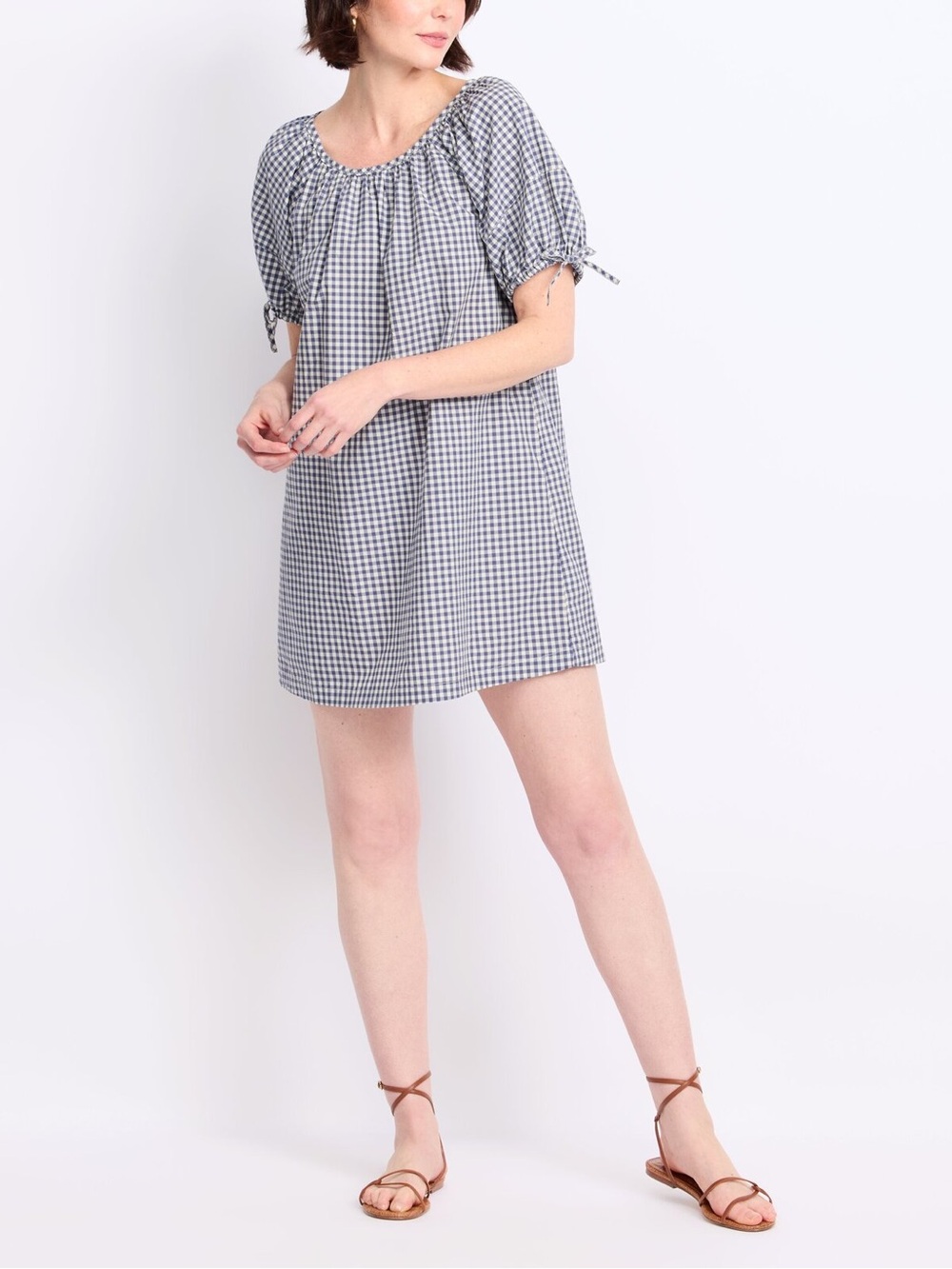 Marine Layer Blue and White Gingham Mini Dress